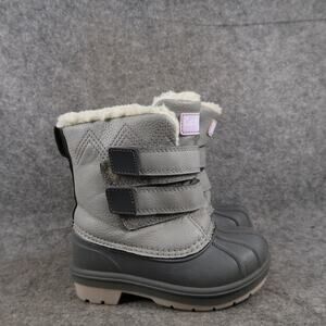 Cat & Jack Shoes Baby Toddler 6 Boots Winter Snow Double Strap Casual Kids Grey